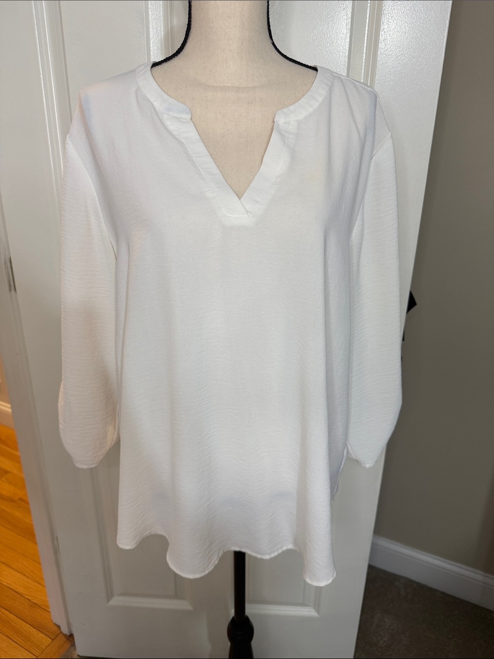 Maurices White V-Neck Tunic Top